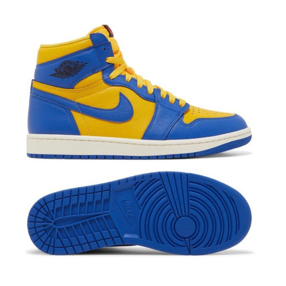 Air Jordan 1 Retro High OG Laney Womens Basketball Shoes Yellow Blue FD2596 700 - Picture 1 of 9